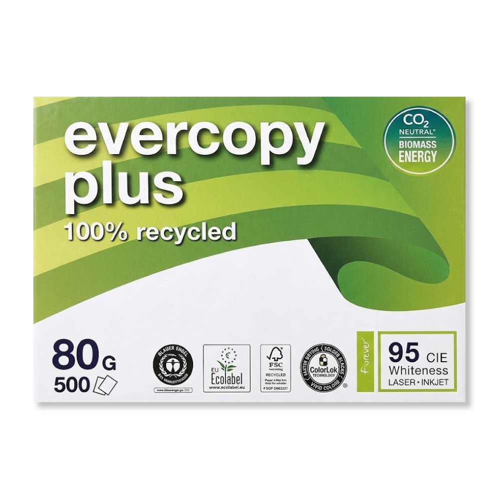 Kopierpapier DIN A4 80 g/m² Clairefontaine Everycopy + Recyclingpapier Für Fotokopierer Laser und Tintenstrahldrucker (500 Bl.)
