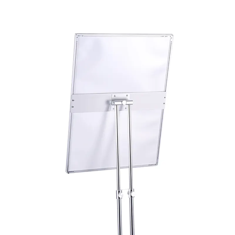 Aluminium Infoständer, 70-100 cm, Glas-Schutz, Beleuchtet, 12V-24W A2 (1 Set)