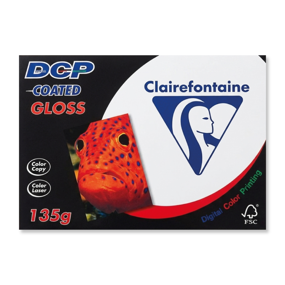 DCP coated Paper 135 g/m² DIN A4 für brilliante Farblaseraudrucke von Clairefontaine (250 Bl)