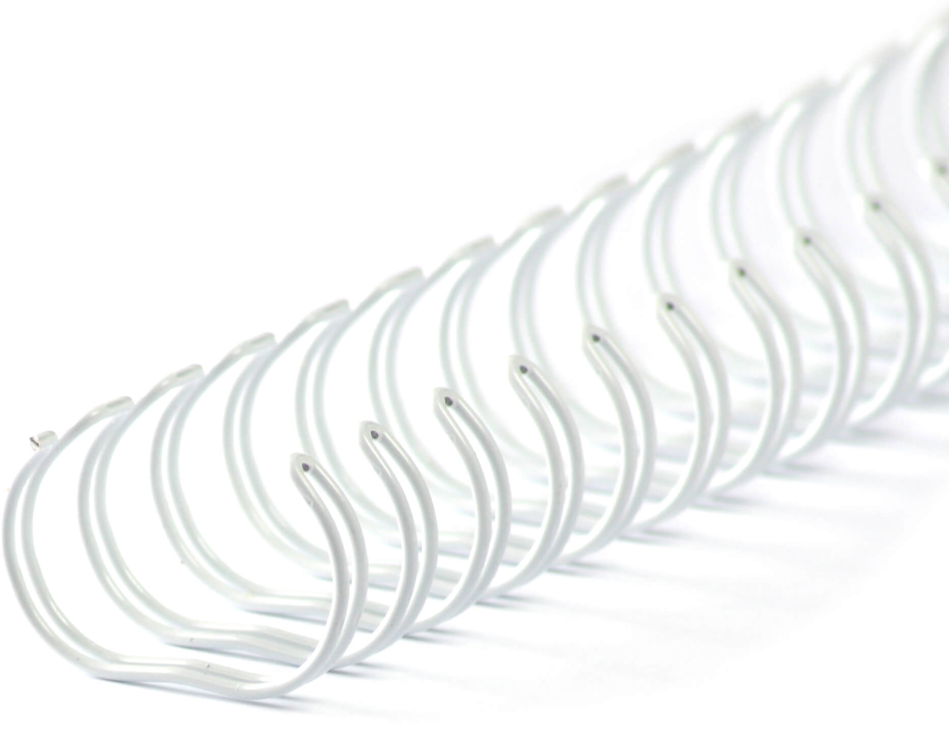 A4 Drahtbinderücken 34 Ringe 12,7mm, 1/2“, (3:1), in weiß | Bestnr. 34RM127WS-WS