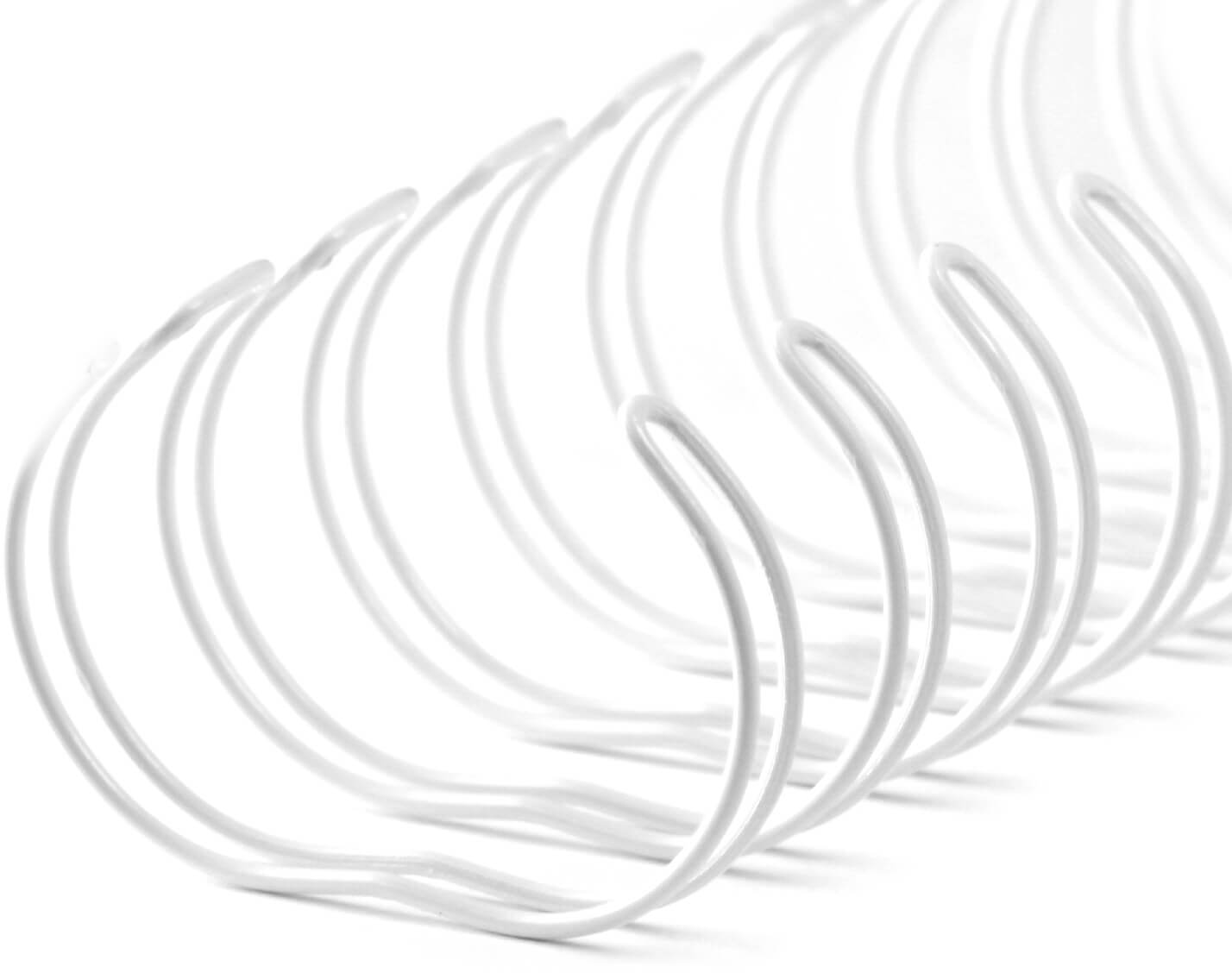 Drahtbinderücken 23 Ringe 28,9mm, 1 1/8 Zoll, 2:1, in weiß | Bestnr. 23RM289-50-WS