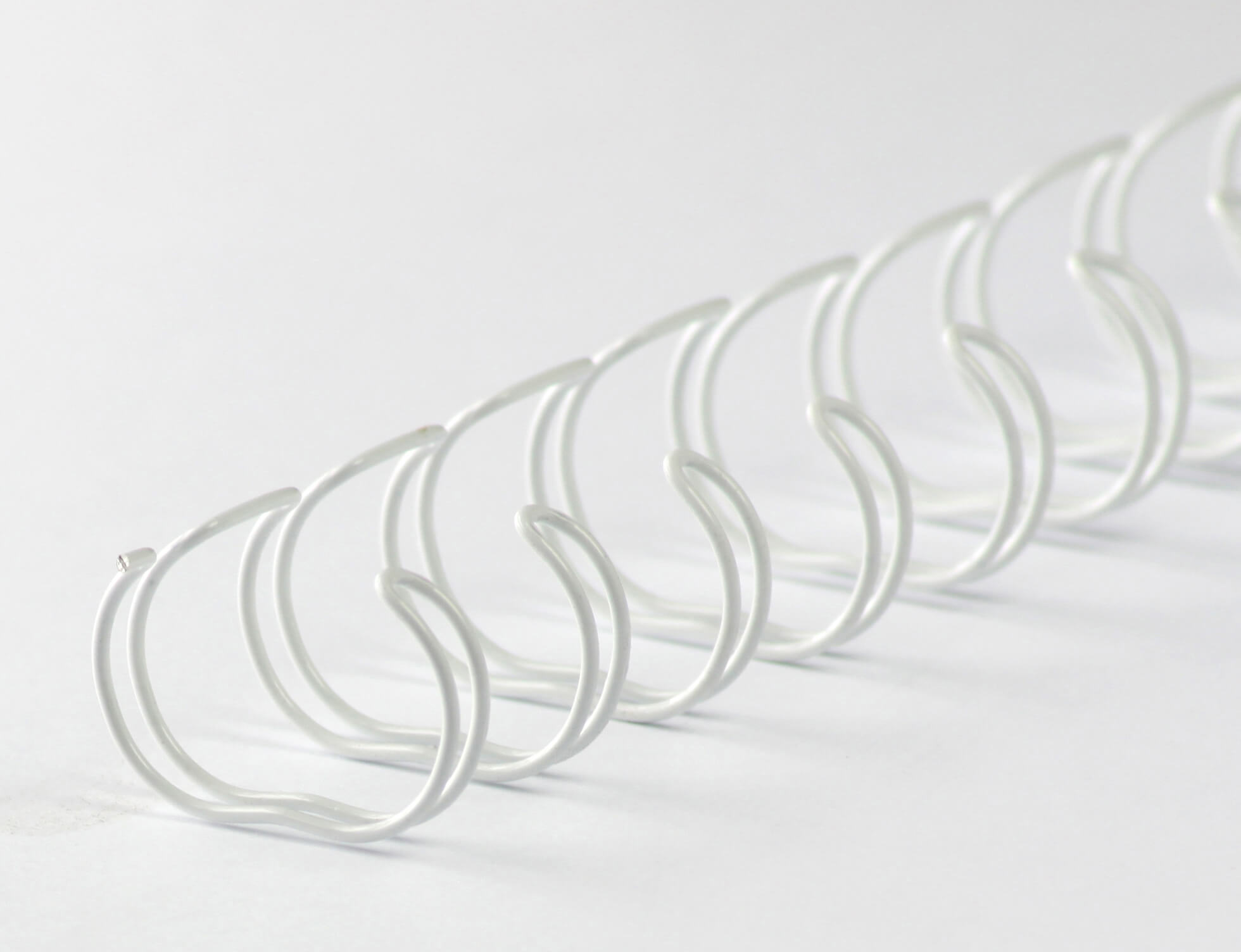 Drahtbinderücken 23 Ringe 14,3mm, 9/16 Zoll, 2:1 in weiß | Bestnr. 23RM143-WS