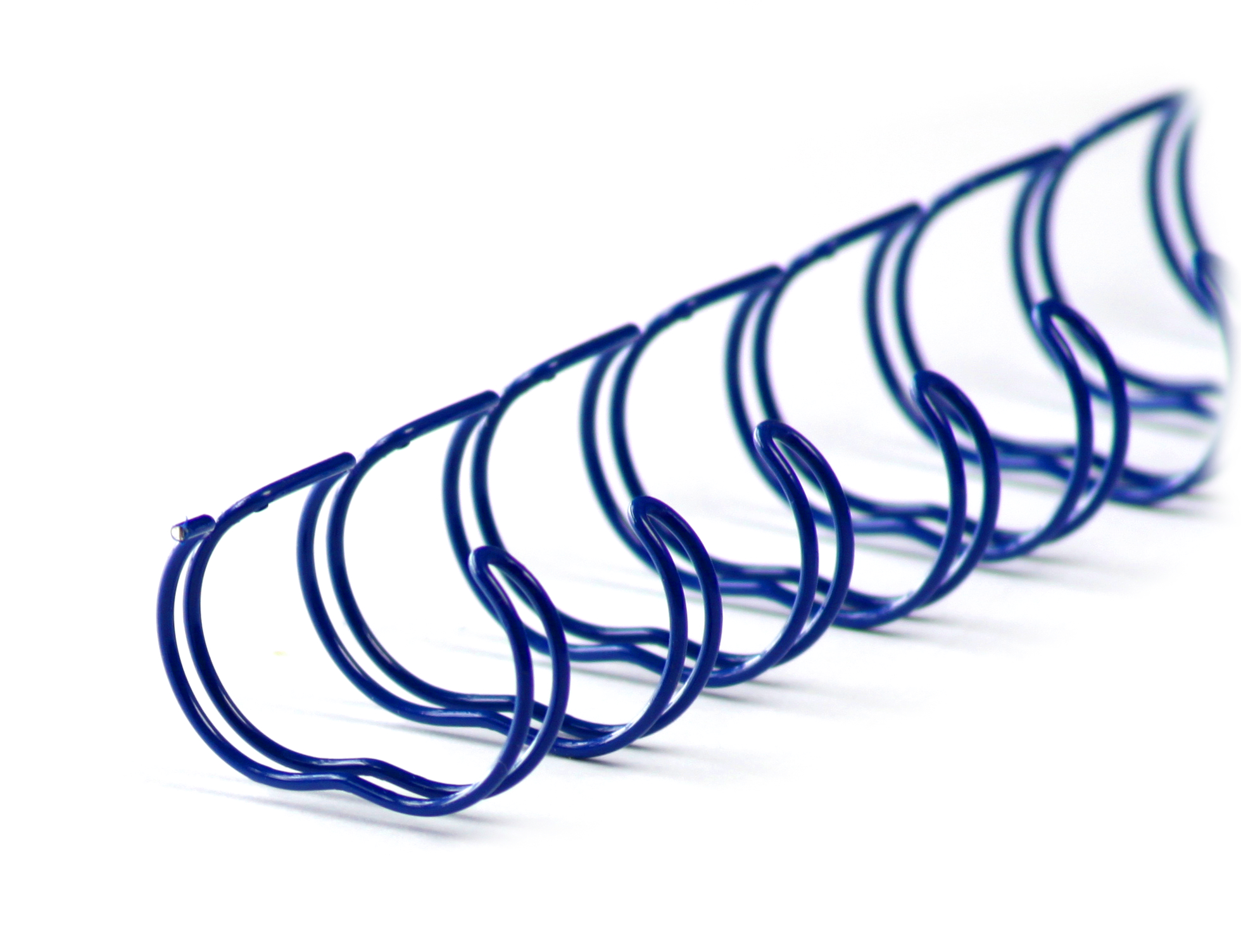 Drahtbinderücken 23 Ringe 12,7mm, 1/2 Zoll, 2:1 Teilung, weiße boxen - blau (100 Stück)
