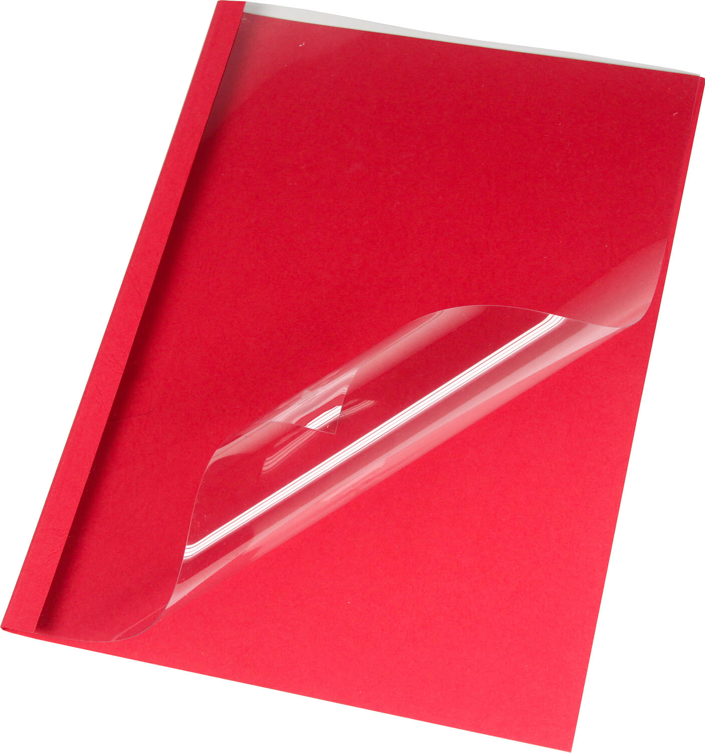 Klarsicht-Thermobindemappen A4 Lederstruktur rot 4 mm | Bestnr. LMG-BMDLM-RO-R4