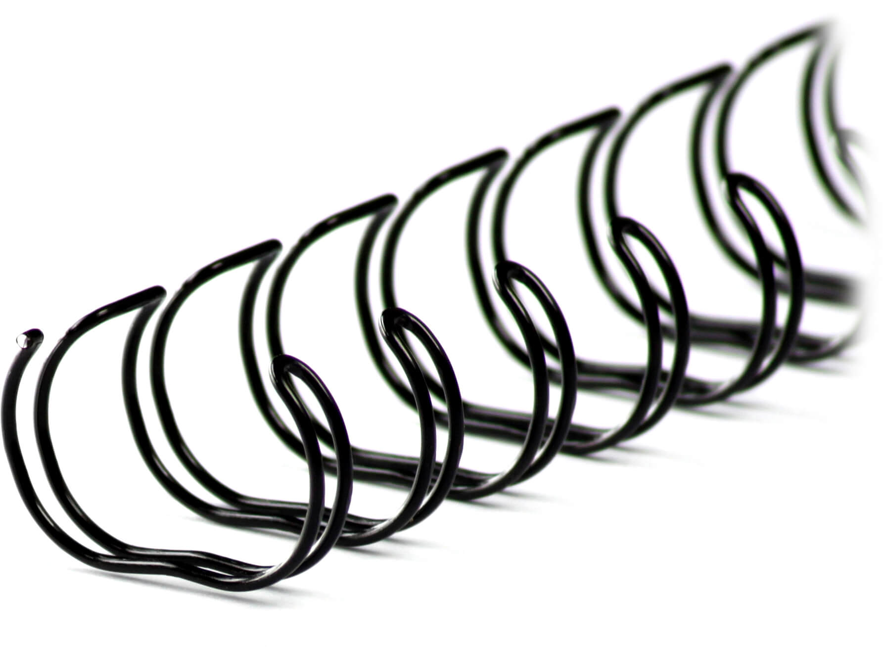 A4 Drahtbinderücken 23 Ringe Ø 25,4mm, 1“ (2:1) in schwarz | Bestnr. 23RM254WS-SW