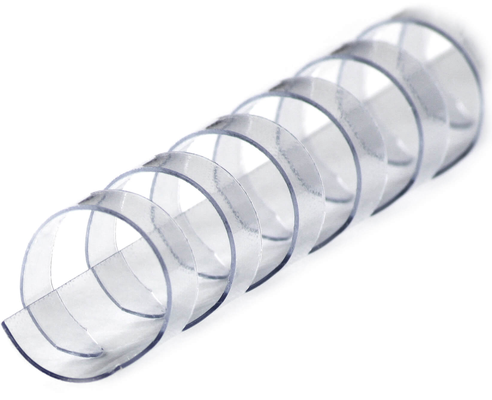 Plastikbinderücken DIN A4, 21 Ringe, 6mm Ø, in transparent | Bestnr. BRP060-TR