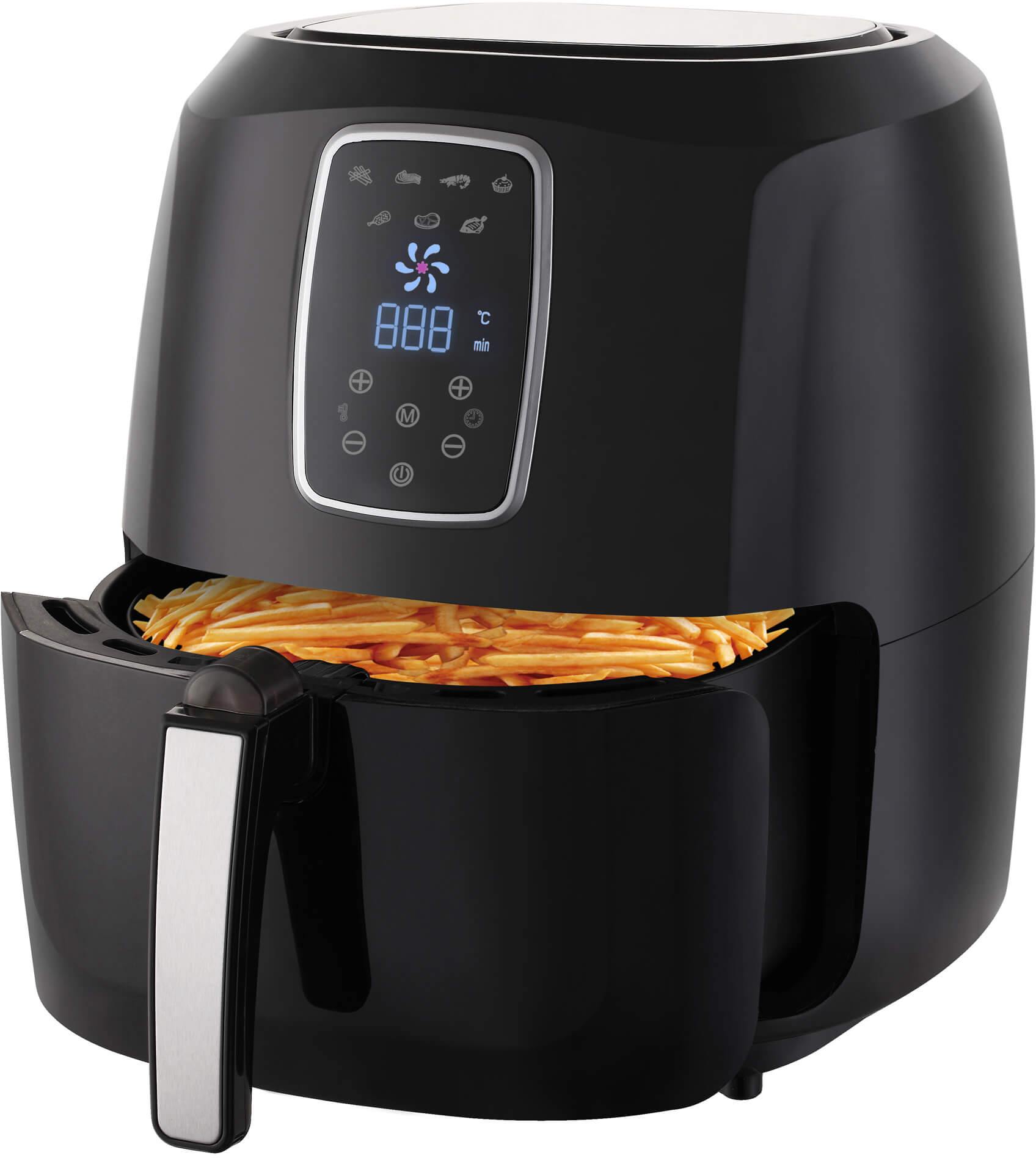 Heißluftfritteuse schwarz mit Touch-Display + 5,2 Liter | Bestnr. GLA616A