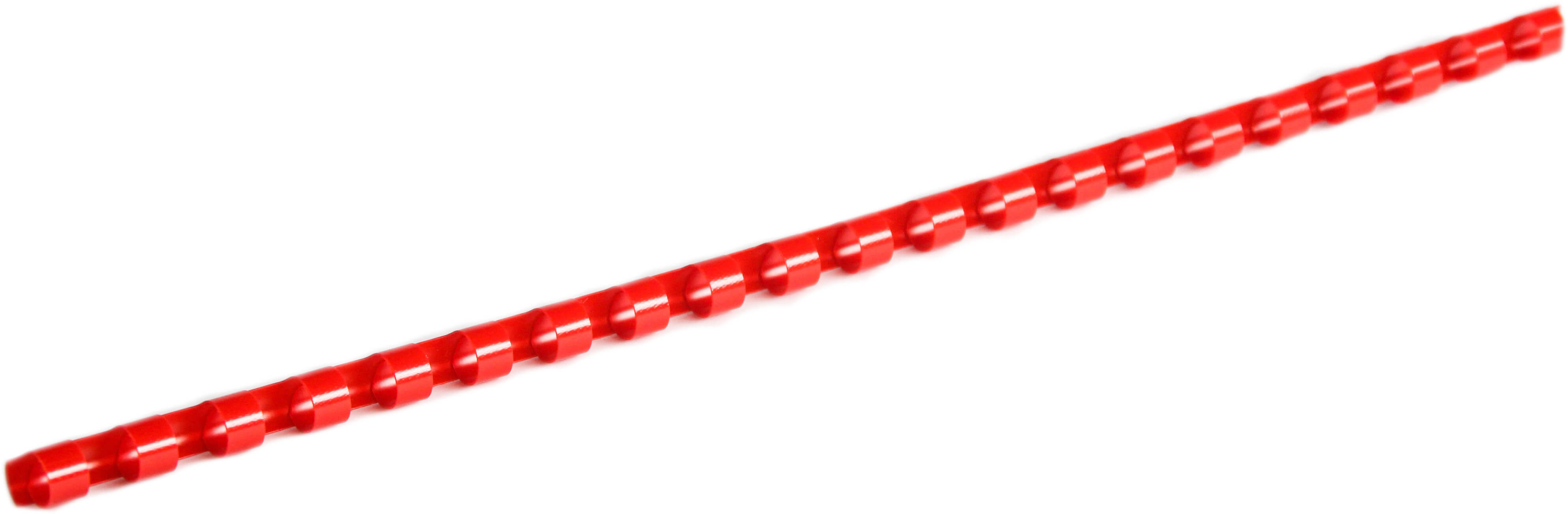 Plastikbinderücken 21 Ringe 6mm rot (100 Stück)