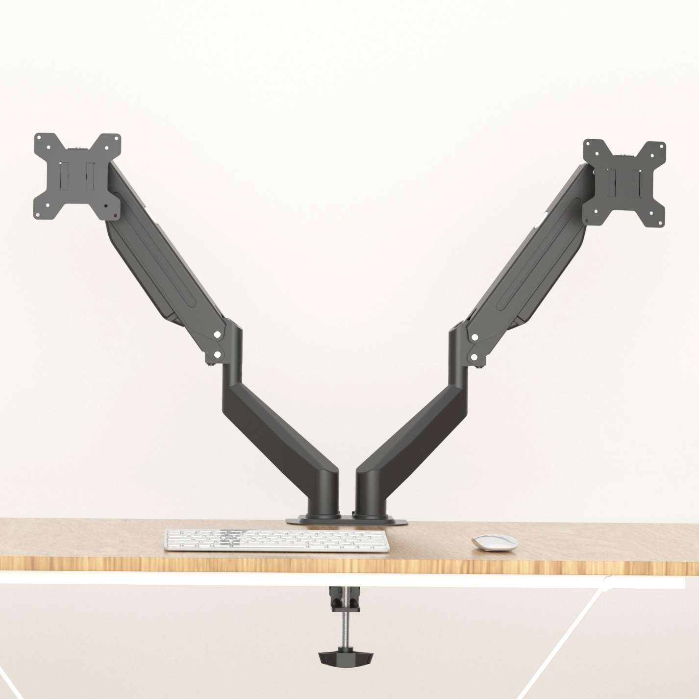 Monitorhalterung, 2 Monitore bis 32 Zoll, max. 10 kg je Arm, 2 Arme, frei beweglich schwarz (1 Stück)