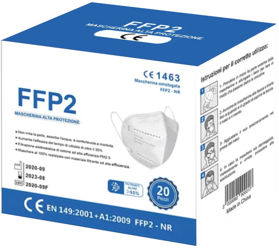 Maske 4- lagig, FFP2, CE zertifiziert (20 Stück)