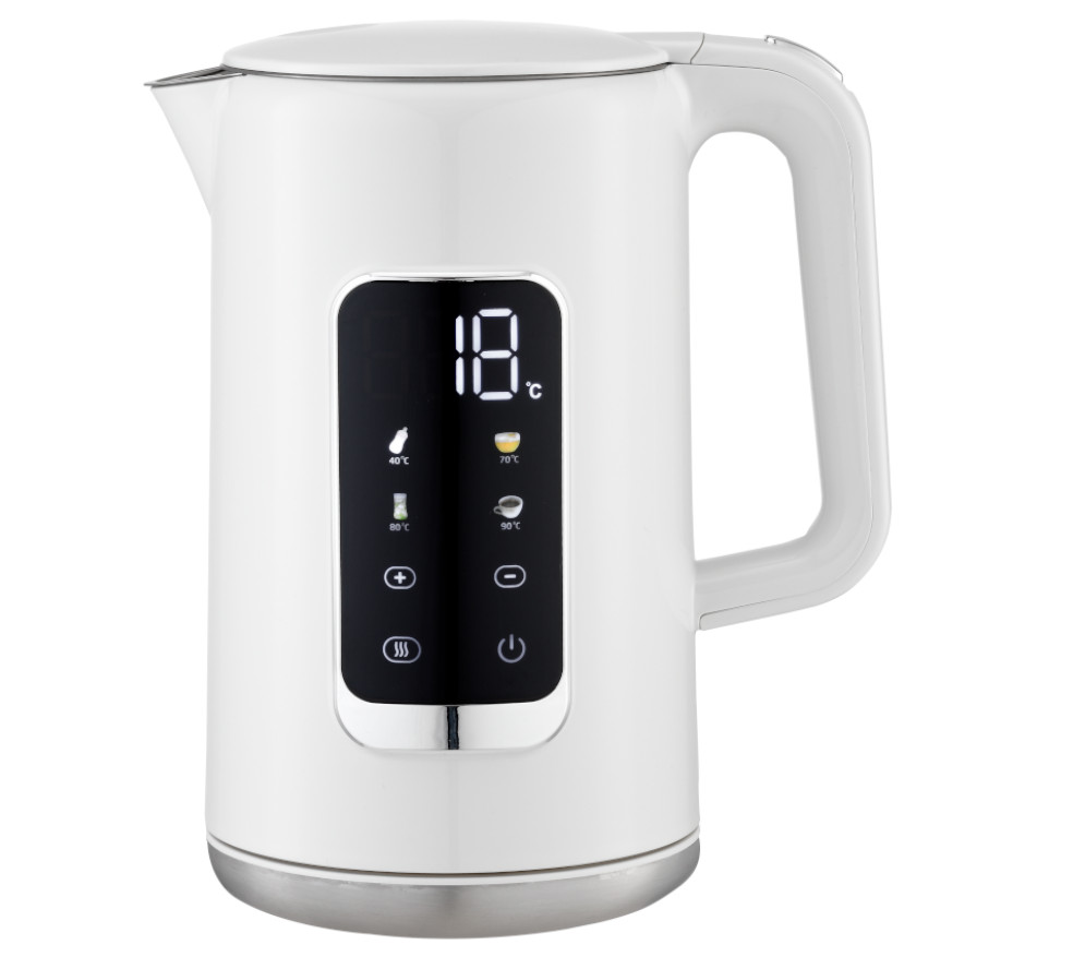 LMG Wasserkocher 1,7 l 2200 W weiß – Digitalanzeige, 40–100 °C (1 Stück)