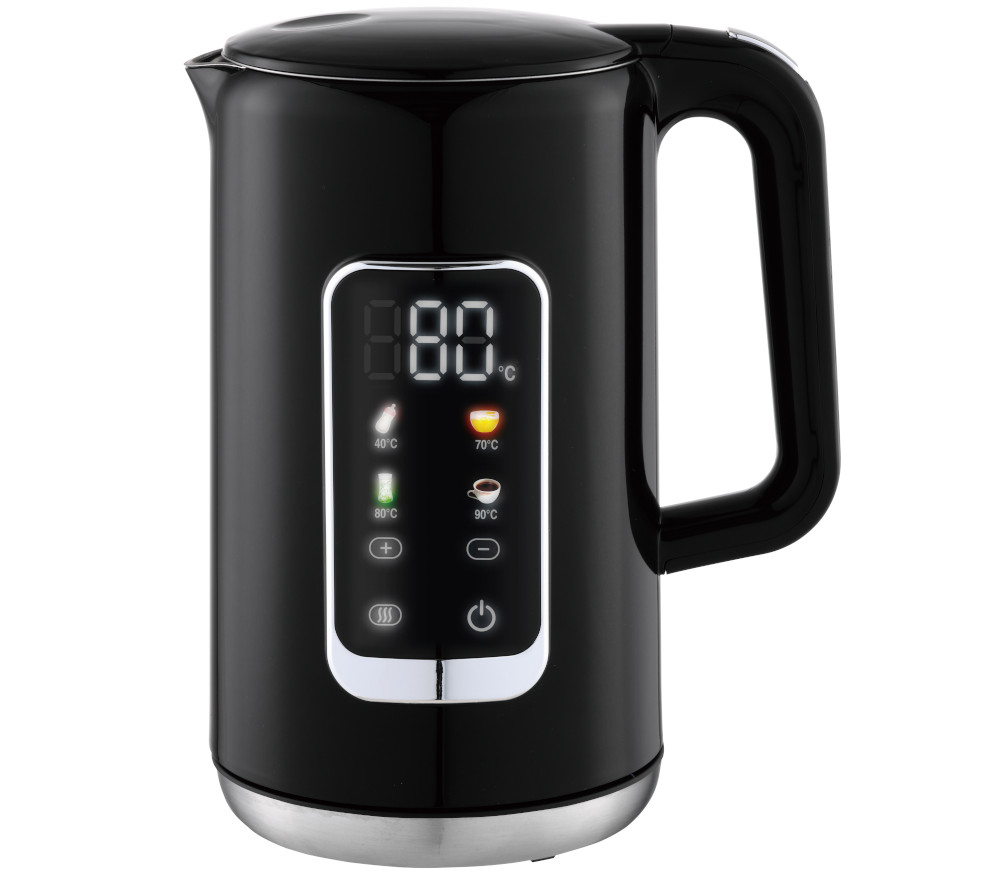 Wasserkocher 2200 Watt 40–100 °C Digitalbildschirm Warmhaltefunktion schwarz (1 Stück)