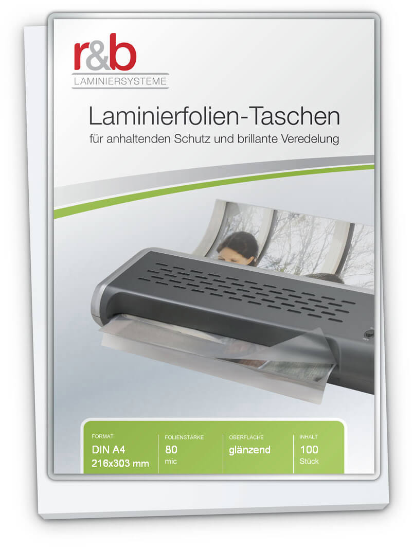 Laminierfolien A4 (216 x 303 mm), 2x 80 mic, glänzend | Bestnr. FT-A4-80S