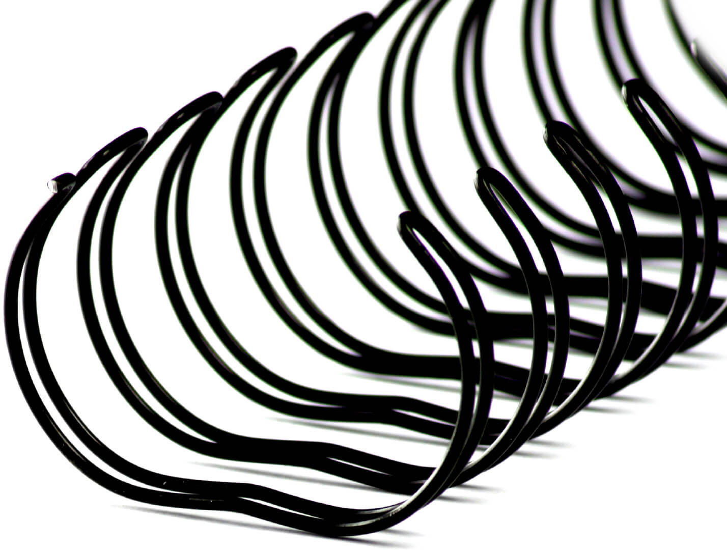 Drahtbinderücken 23 Ringe 38mm, 1 1/2 Zoll, 2:1 schwarz | Bestnr. 23RM380-SW