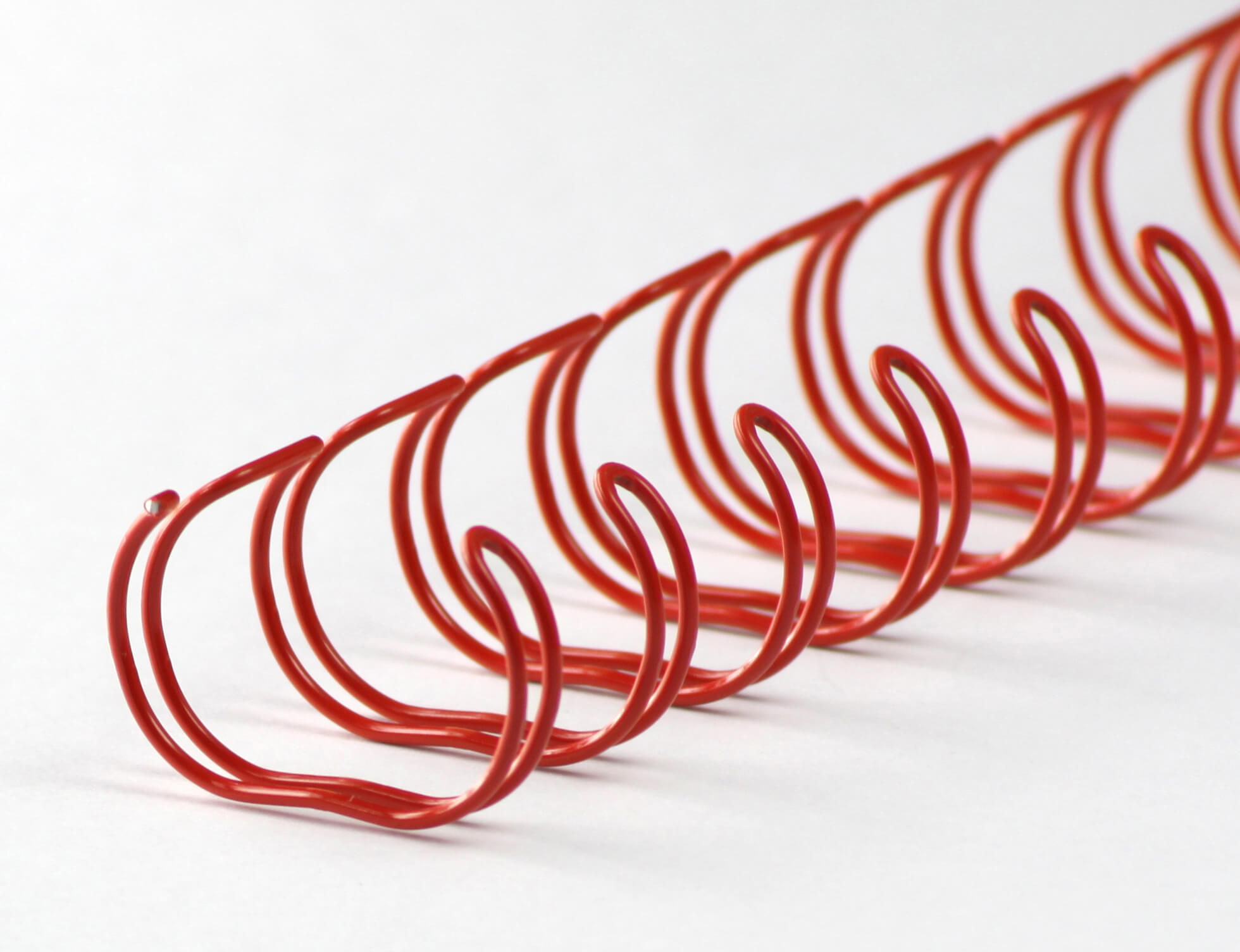 A4 Drahtbinderücken 23 Ringe Ø25,4mm, 1 Zoll, 2:1 in rot | Bestnr. 23RM254-RO