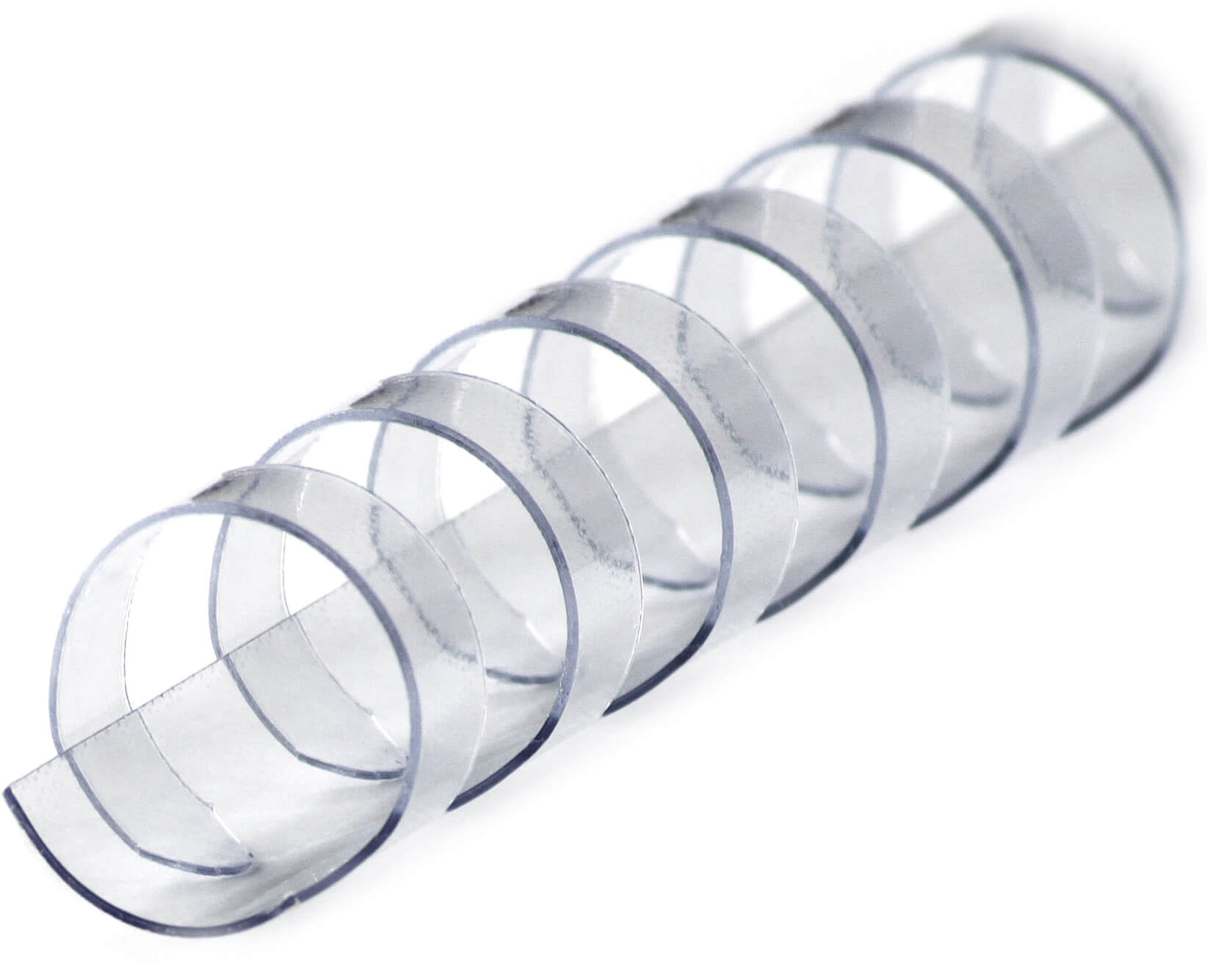 Plastikbinderücken 21 Ringe für DIN A4, Ø 8mm transparent | Bestnr. BRP080-TR