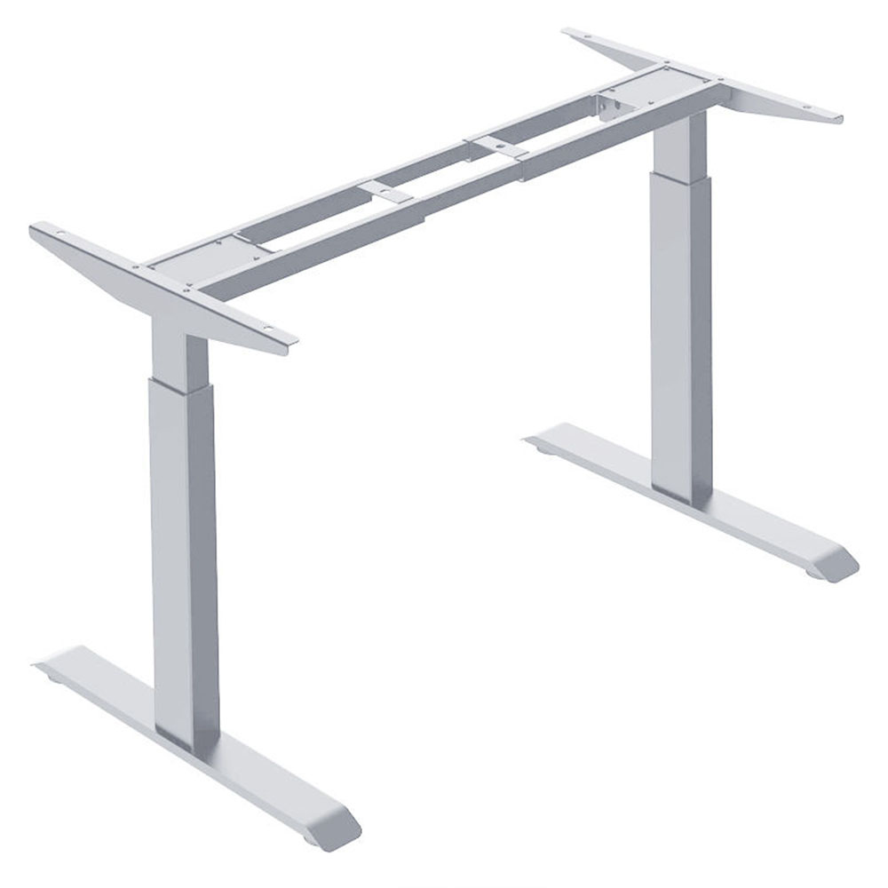 Elektrisch Höhenverstellbarer Schreibtisch Tischgestell Länge: 1300-1600mm, Höhe:670-1200mm, 95 kg silver (1 Stück)