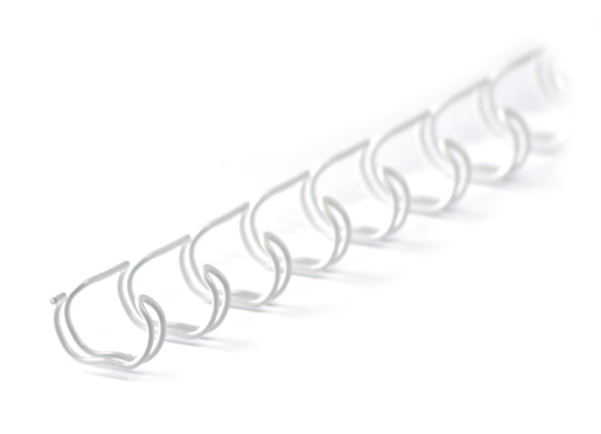 A4 Drahtbinderücken mit 23 Ringen, Ø 7,9mm, 2:1, in weiß | Bestnr. 23RM79WS-WS