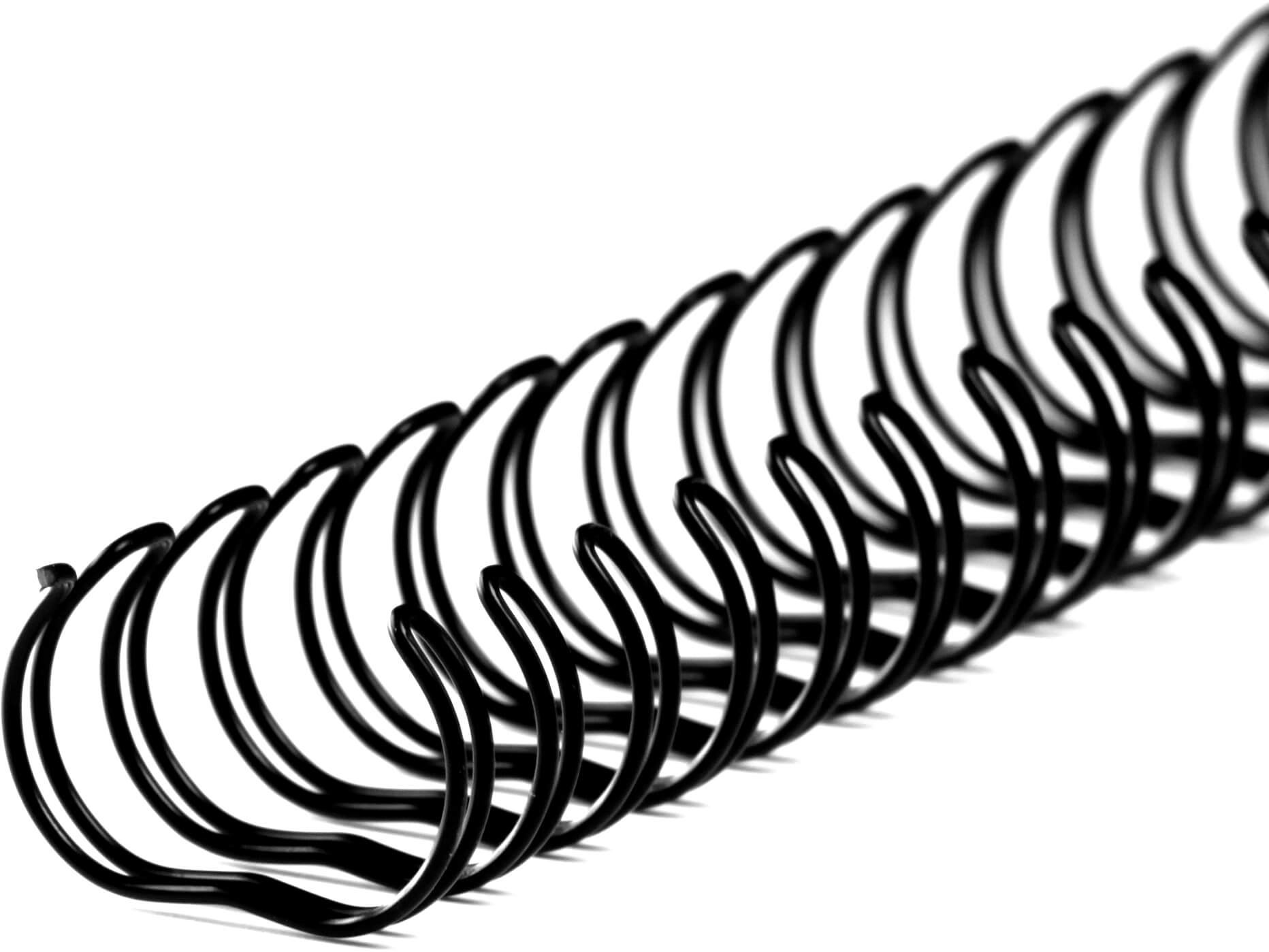 Drahtbinderücken DIN A4, 34 Ringe 9,5mm, 3:1, in schwarz | Bestnr. 34RM95WS-SW