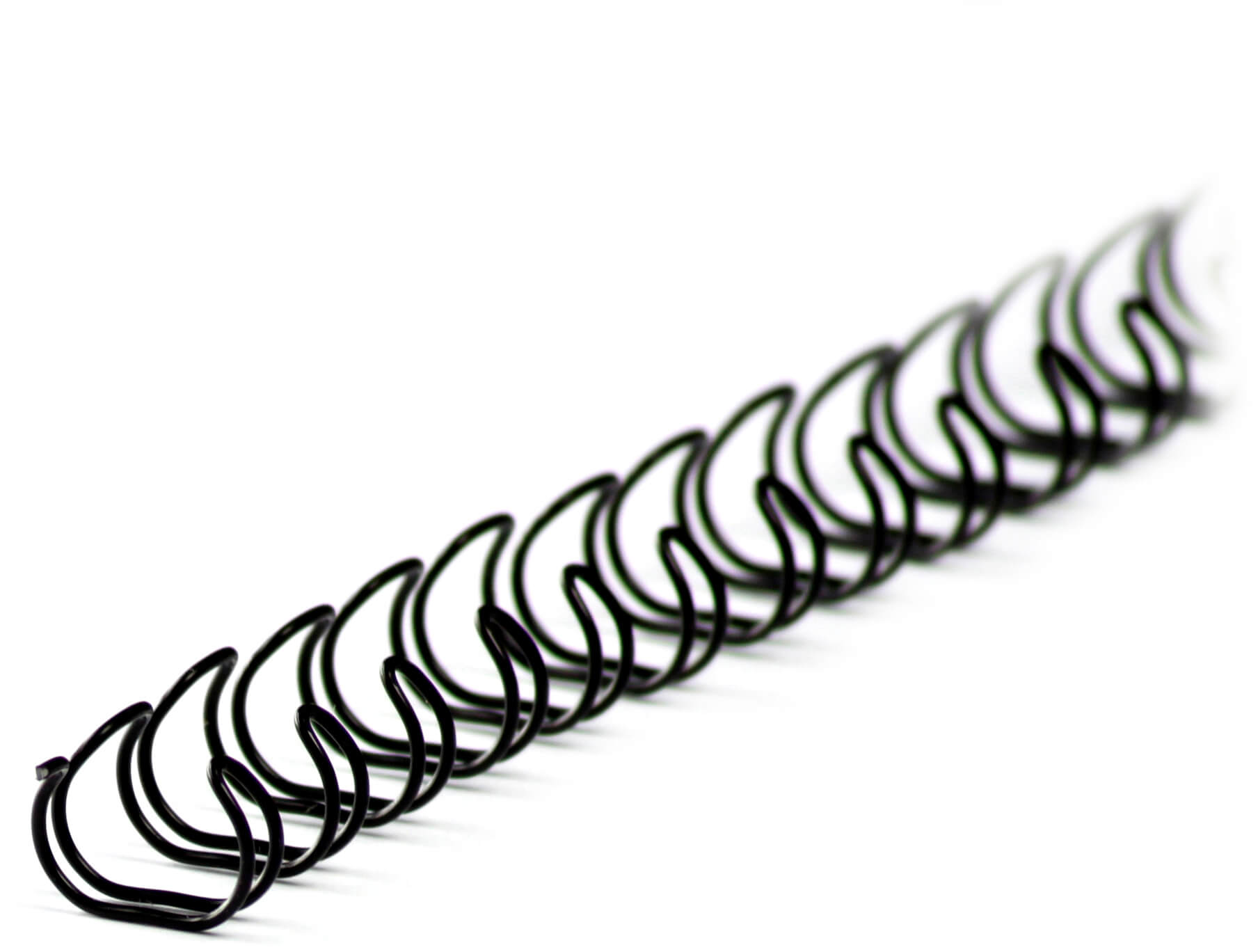 Drahtbinderücken 34 Ringe 6,4mm, 1/4 Zoll, 3:1, schwarz | Bestnr. 34RM64WS-SW