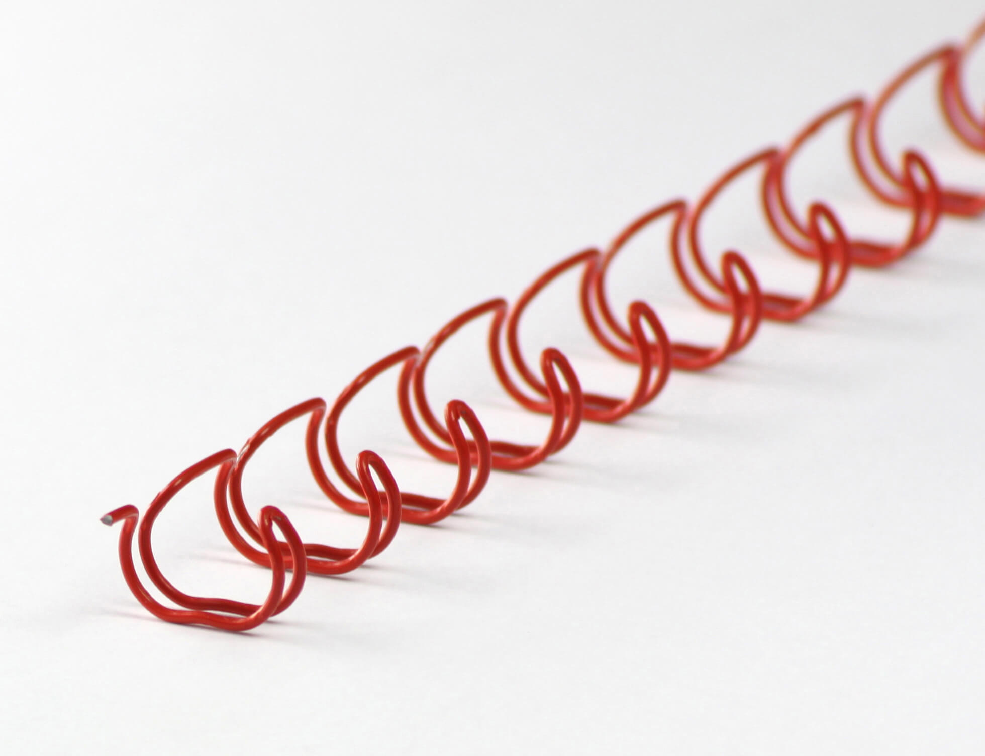 Drahtbinderücken 23 Ringe 6,4mm, 1/4 Zoll, 2:1 Teilung rot | Bestnr. 23RM64-RO