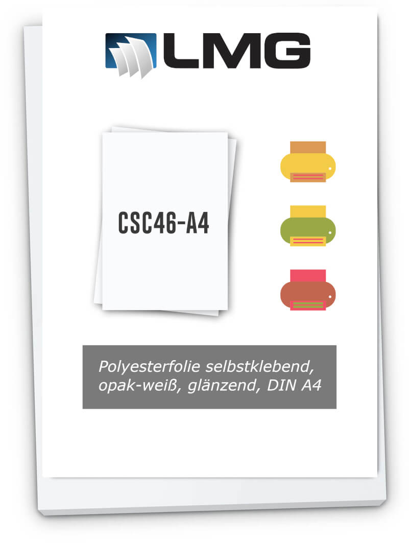 Polyesterfolie selbstklebend, opak-weiß, glänzend in A4 | Bestnr. CSC46-A4