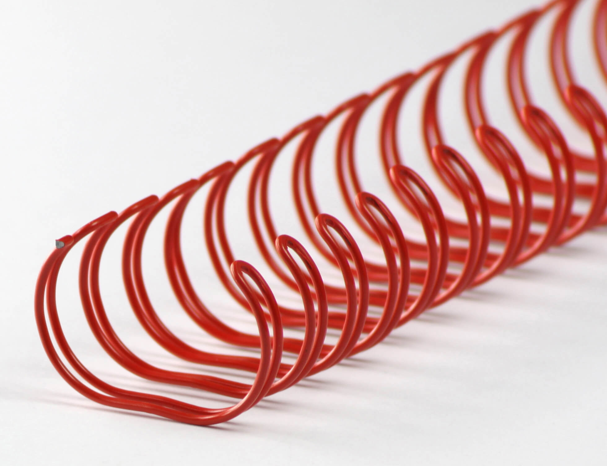 Drahtbinderücken 34 Ringe 12,7mm, 1/2 Zoll, 3:1 rot | Bestnr. 34RM127-RO