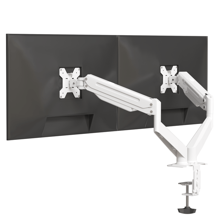 Monitorhalterung, 2 Monitore bis 32 Zoll, max. 10 kg je Arm, 2 Arme, frei beweglich weiß (1 Stück)