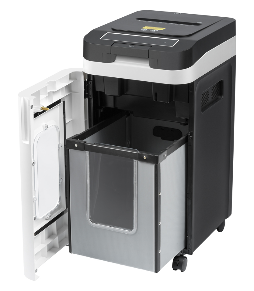 LEITZ IQ OptiMax Small Office 350 Aktenvernichter mit Partikelschnitt P-5, 2 x15 mm, bis 8 Blatt, weiß >> büroshop24 LEITZ IQ OptiMax Small Office 350 Aktenvernichter mit Partikelschnitt P-5, 2 x15 mm, bis 8 Blatt, weiß >> büroshop24