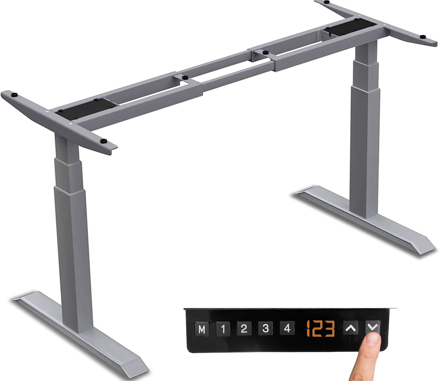 Höhenverstellb. Tischgestell L130-160cm H61-125cm silber | Bestnr. FYED-SI