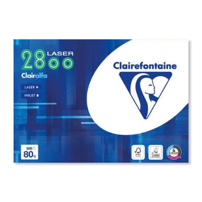 Kopierpapier für Laserdrucker und Clairefontaine 2800 DIN A4 80g/m² hochweiss (500 Bl.)
