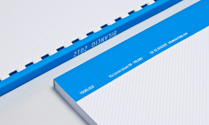 Papierbinderücken large, bis 200 Blatt blau (50 Stück)