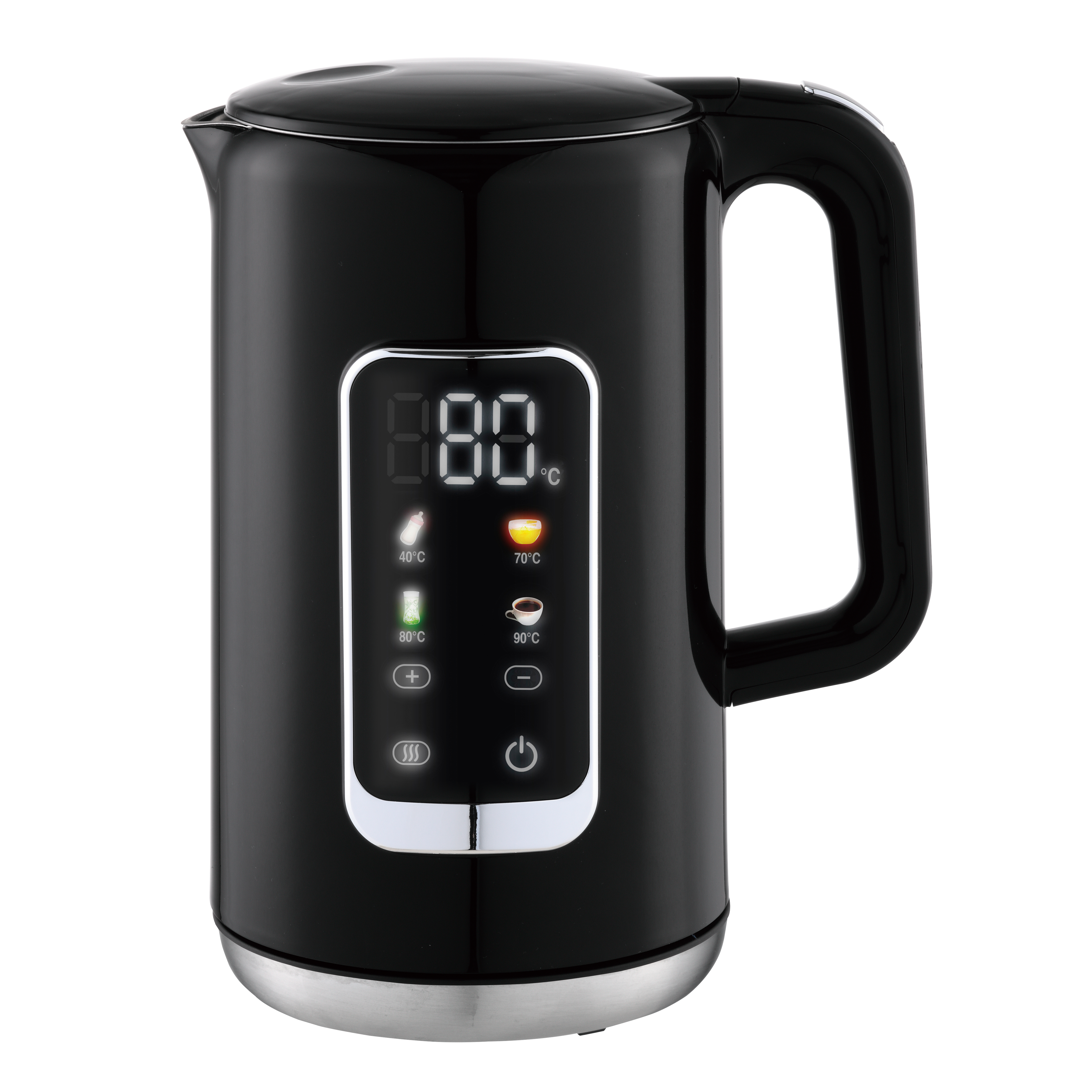 Vorführgerät - Wasserkocher 2200 Watt 40–100 °C Digitalbildschirm Warmhaltefunktion schwarz (1 Stück)