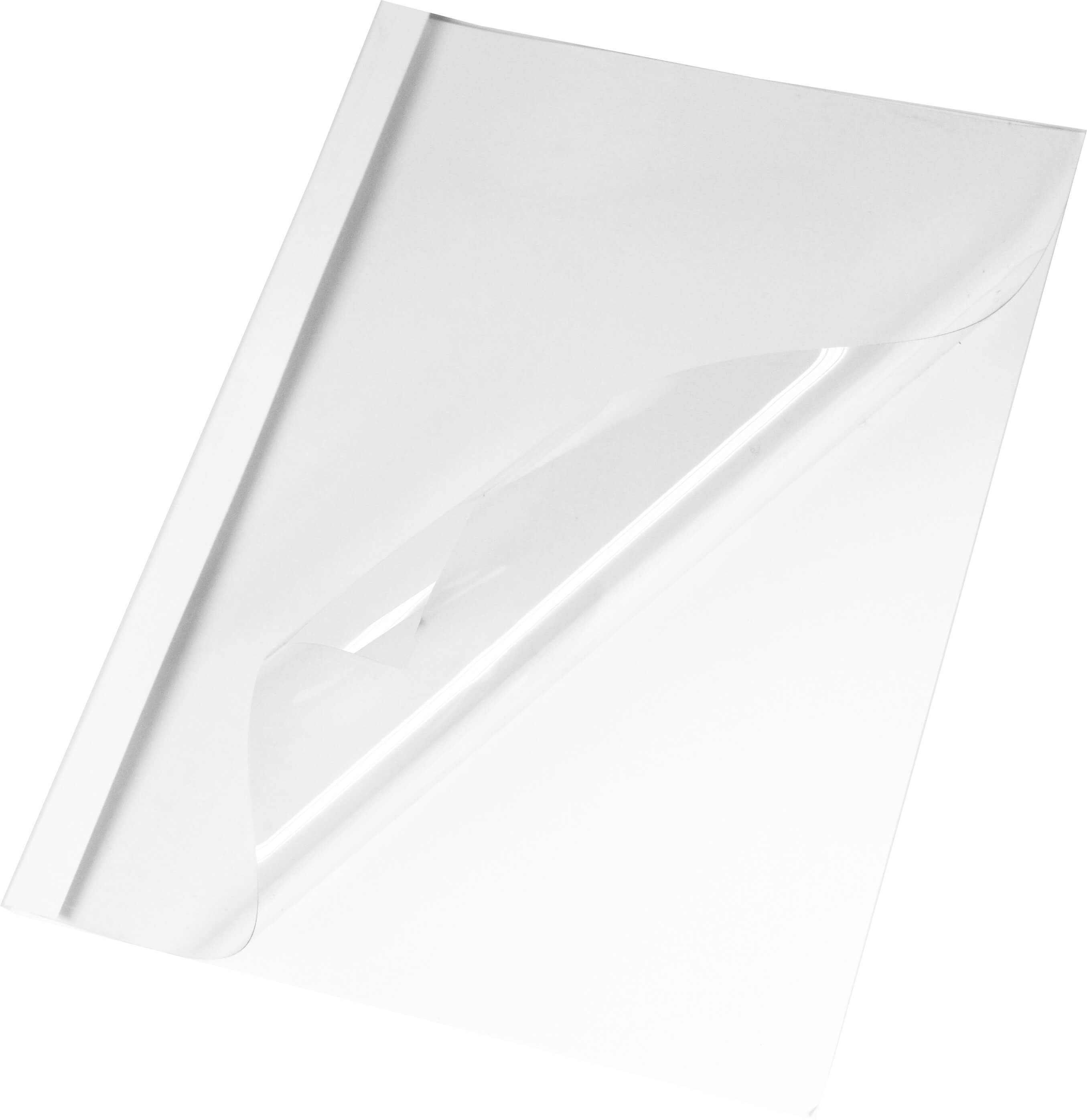 Klarsicht-Thermobindemappen A4 Lederstruktur weiß 2 mm | Bestnr. LMG-BMDLM-WS-R2