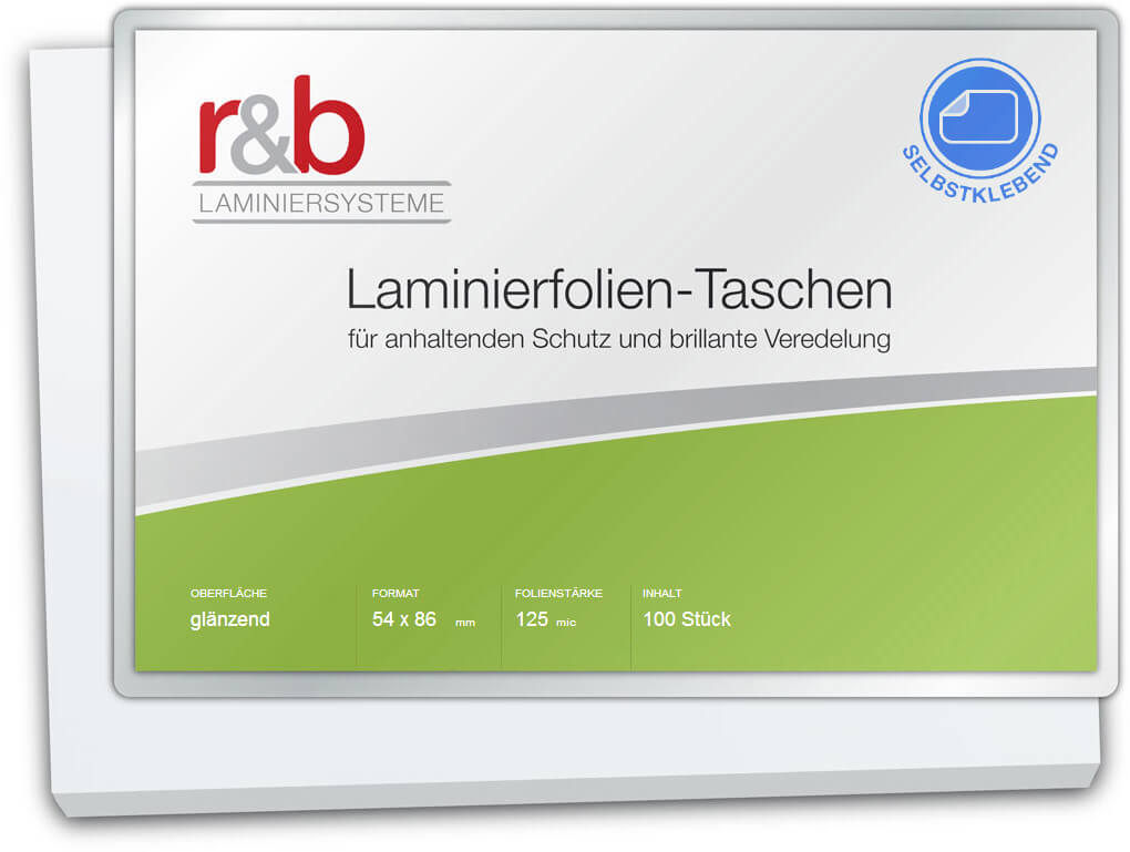 Laminierfolie Credit Card 54 x 86 mm, 125mic selbstklebend | Bestnr. FT-CC-125S