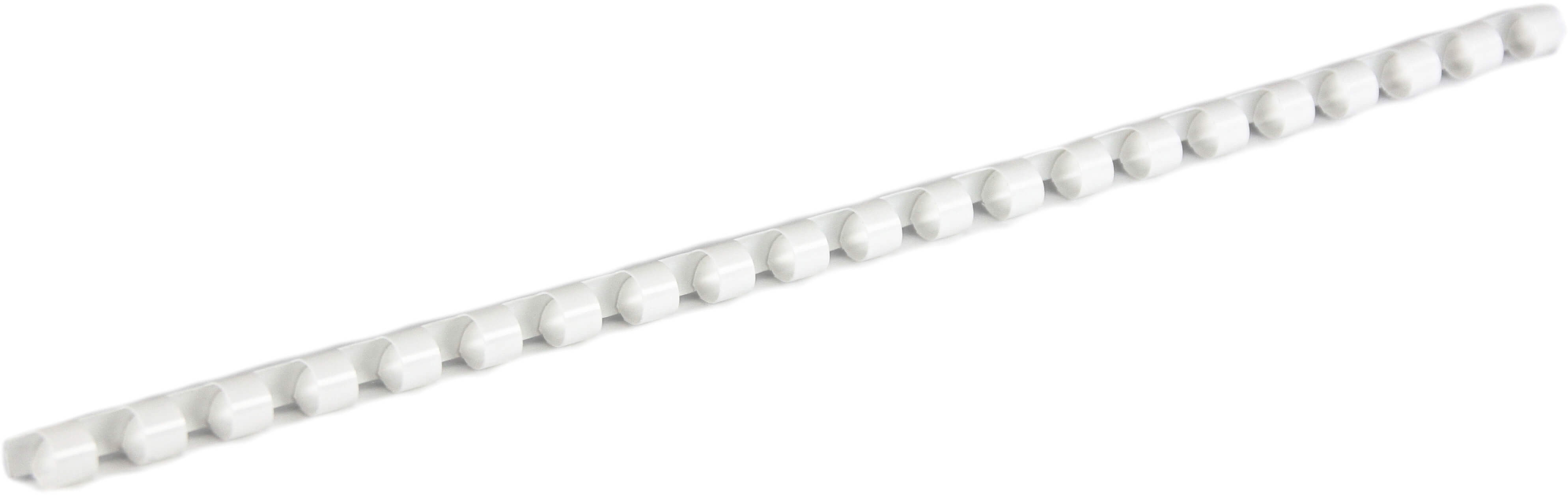 Plastikbinderücken 21 Ringe 6mm weiß (100 Stück)