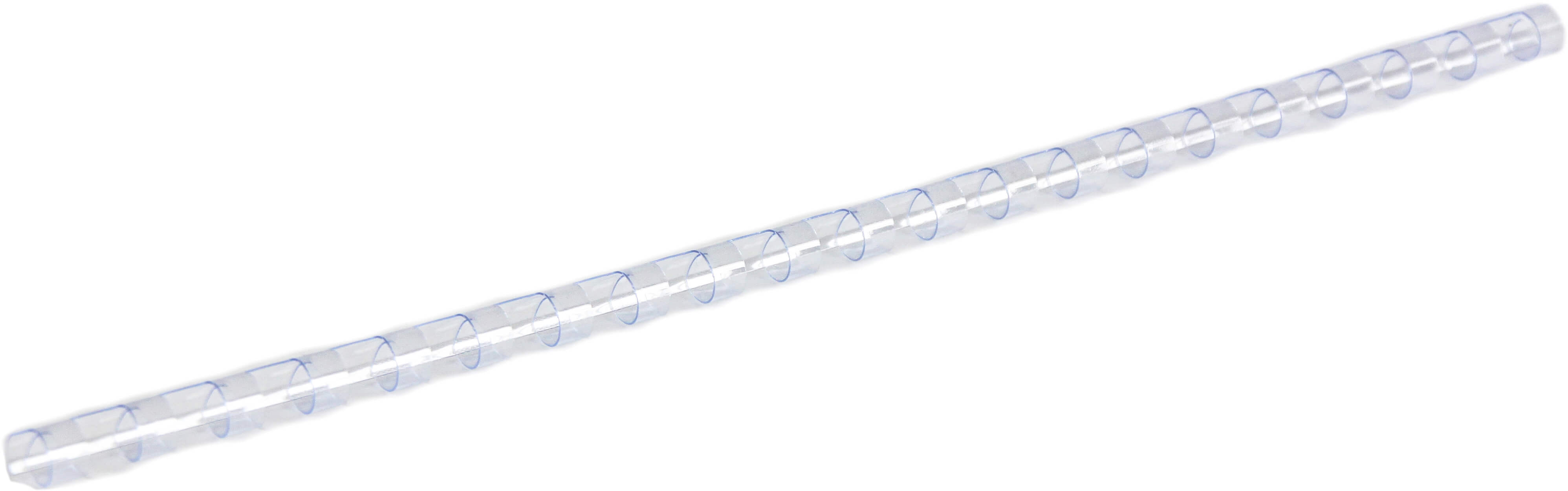 Plastikbinderücken 21 Ringe 8mm transparent (100 Stück)
