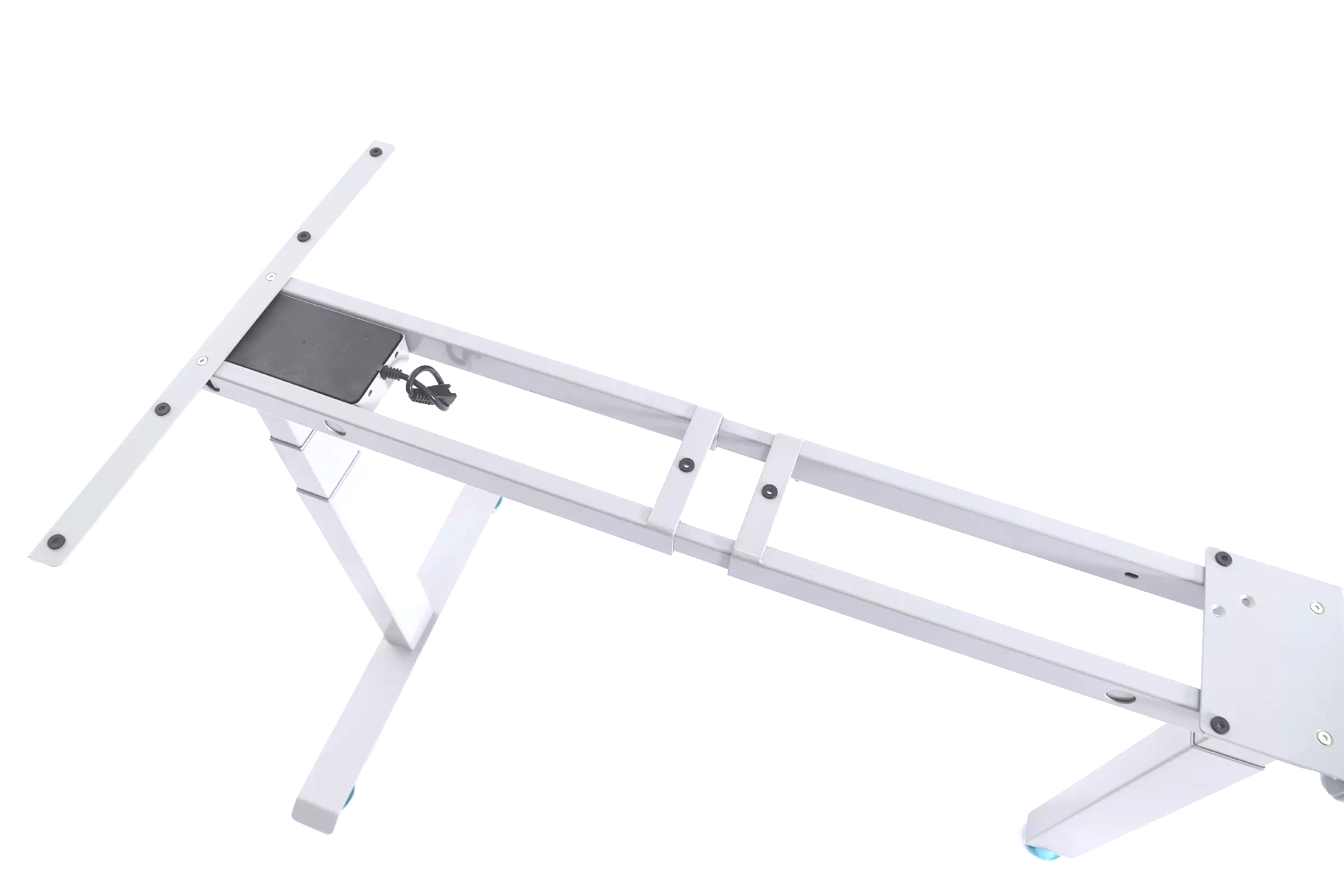 Elektrisch höhenverstellbares Tischgestell mit 3 Standfüßen und einer max. Höhe von 1250 mm, weiß (1 Stück)