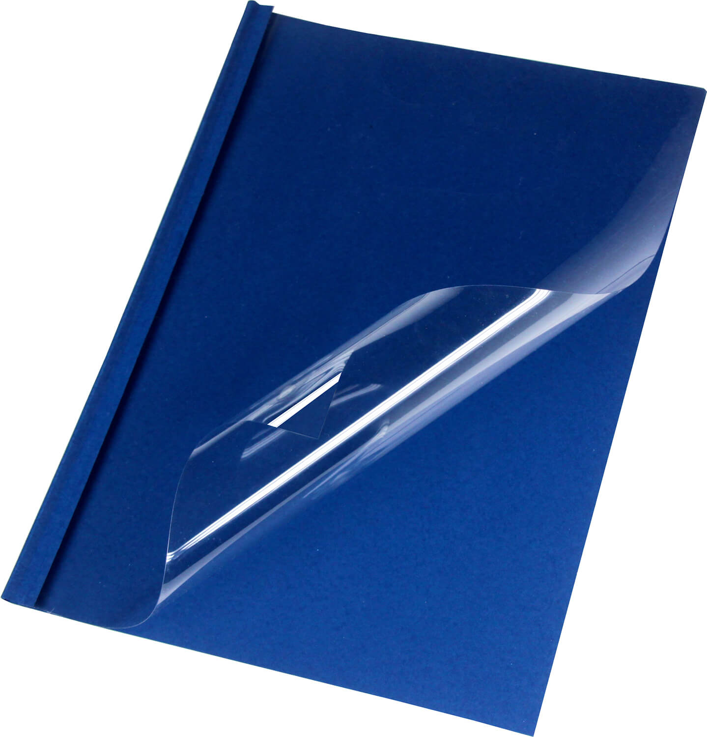 Klarsicht-Thermobindemappen A4 Leder dunkelblau 5 mm | Bestnr. LMG-BMDLM-DBL-R5