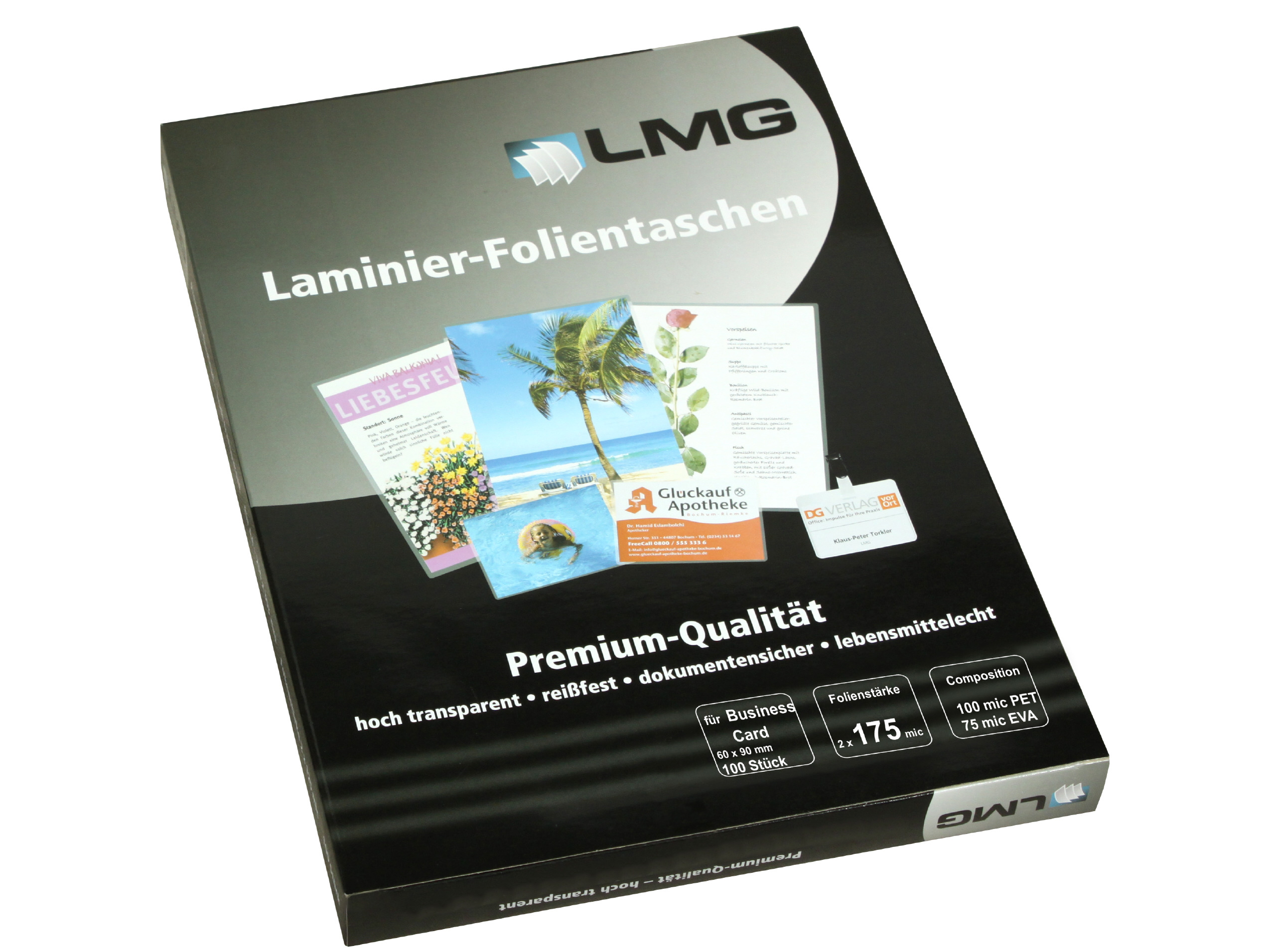 Laminierfolien Business Card (60 x 90 mm), 2 x 175 mic, glänzend (100 Stück)