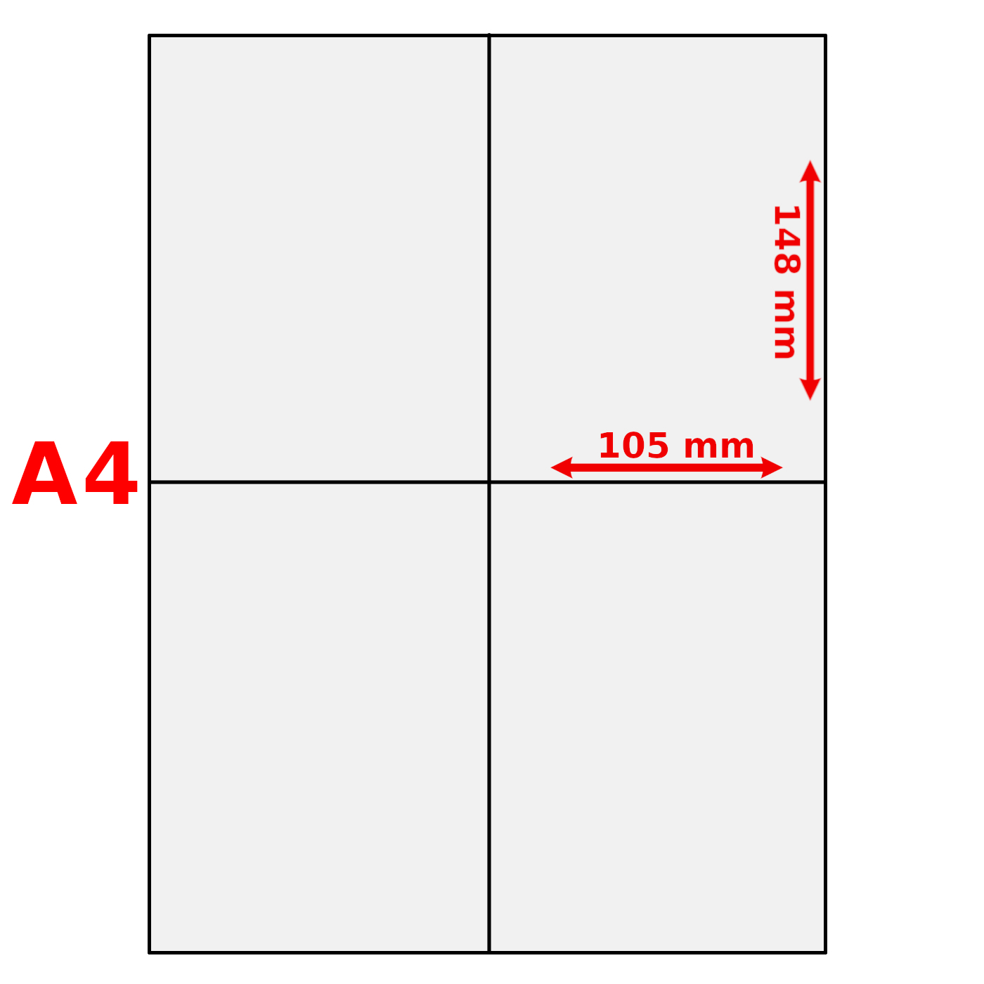 Folie, 190mic, DIN A4 opak weiß für Korier und Laserdrucker auf 105 x 148 (2x) perforiert (100 Stück)