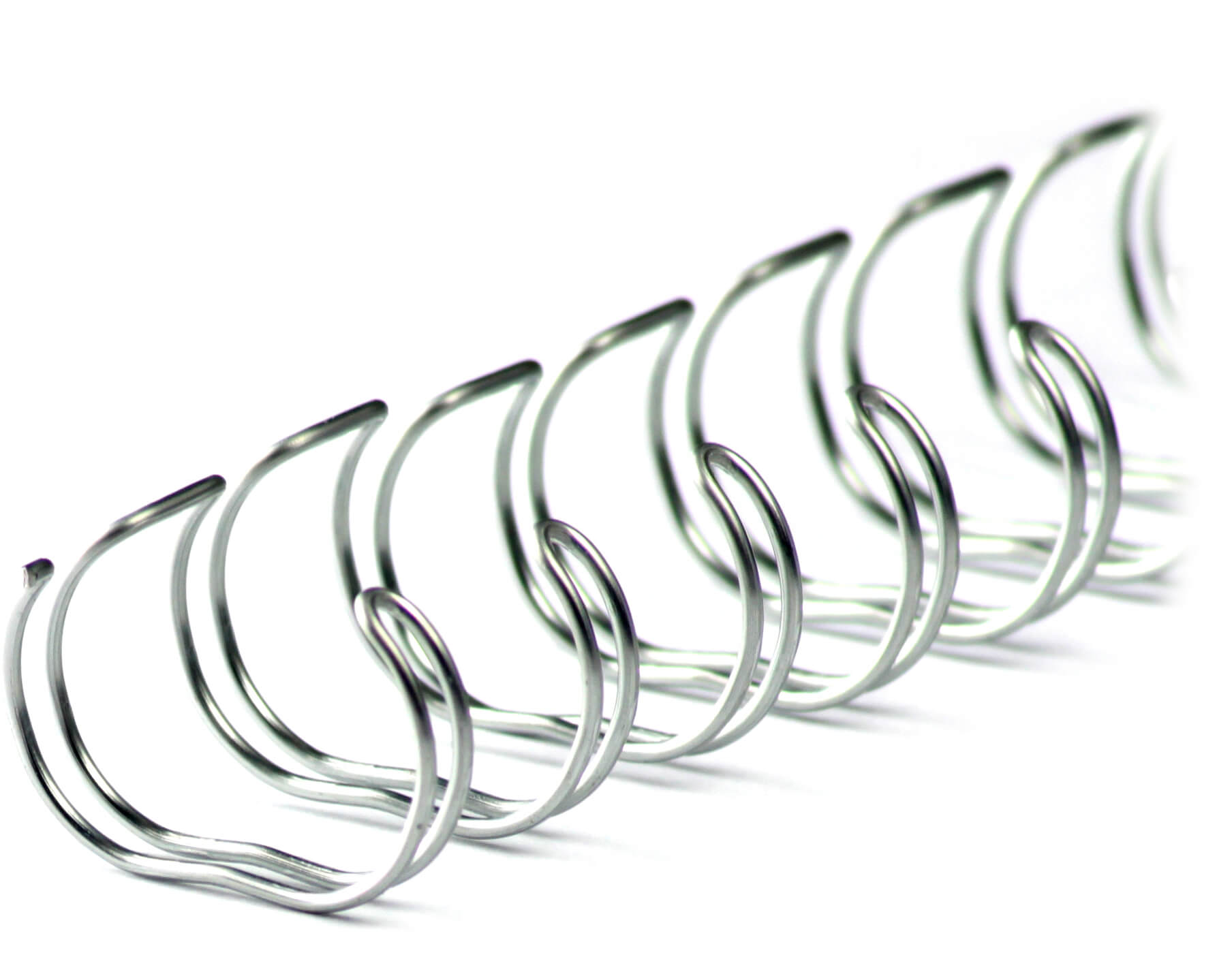 Drahtbinderücken 23 Ringe 19mm, 3/4 Zoll, 2:1, in silver | Bestnr. 23RM190WS-SV