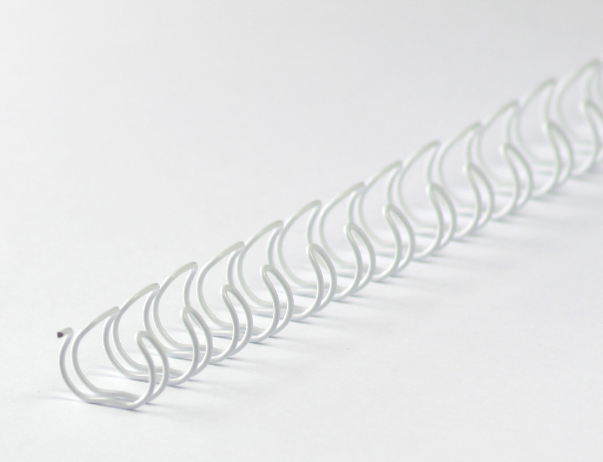 Drahtbinderücken 21 Ringe für A4, Ø 6,4mm, 1/4 Zoll weiß | Bestnr. 21RM64-WS