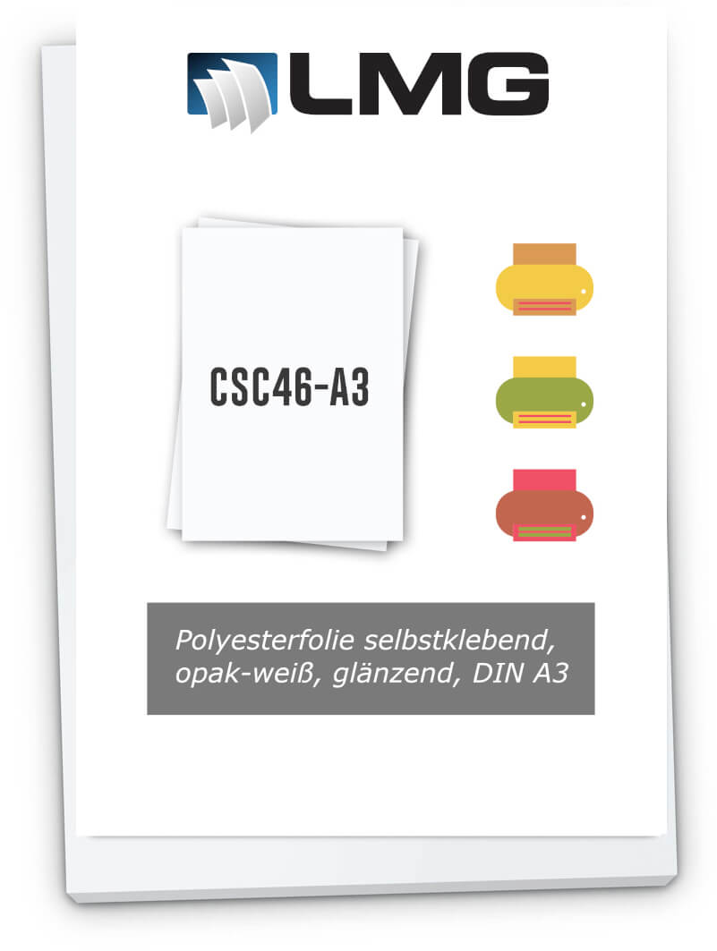 Polyesterfolie selbstklebend, opak-weiß, glänzend A3 | Bestnr. CSC46-A3
