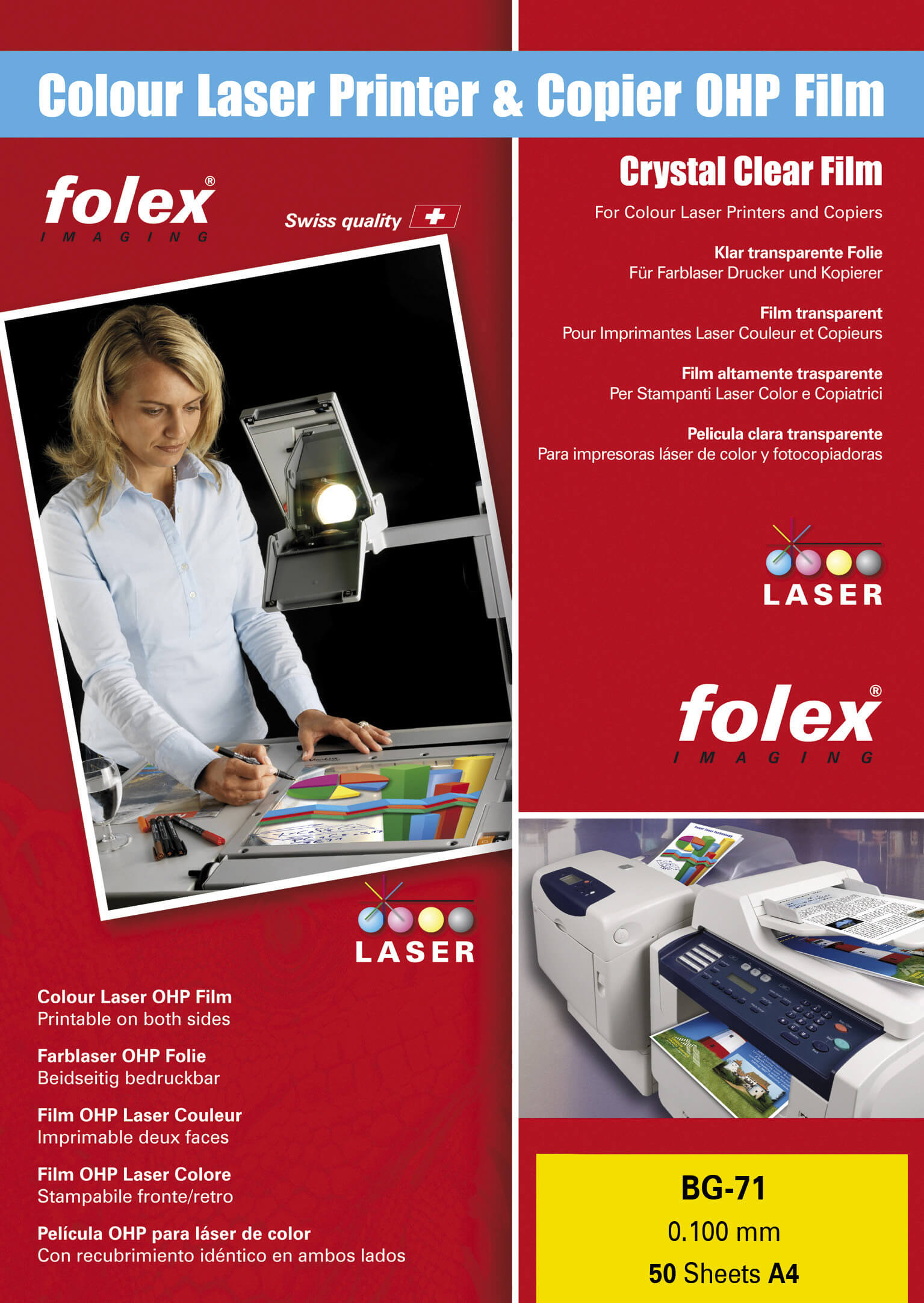 Overheadfolien für Tinten- & Laserdrucker sowie Kopierer | Bestnr. FOLEX-BG-71
